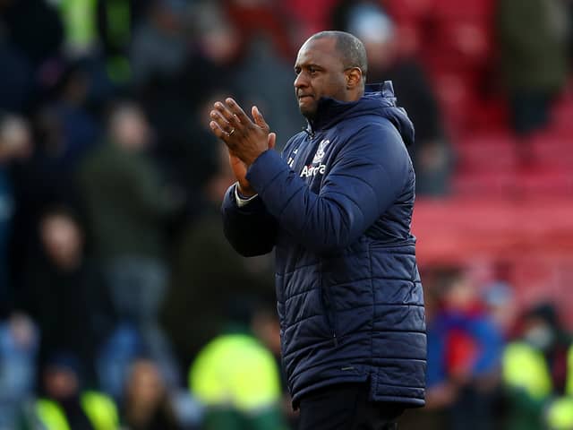  Patrick Vieira, Manager of Crystal Palace applauds fans after their sides draw (Photo by Christopher Lee/Getty Images)