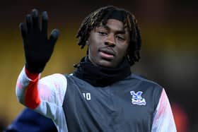 Eberechi Eze of Crystal Palace looks on in the warm up prior to the Premier League match  (Photo by Harriet Lander/Getty Images)