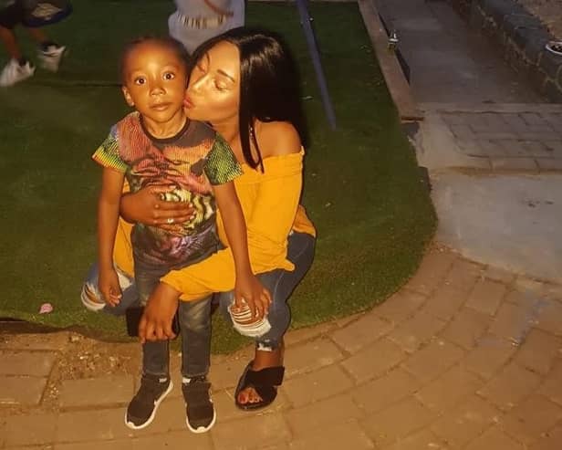 Sasha Johnson and her seven-year-old son Mykell. Photo: Supplied via Met Police