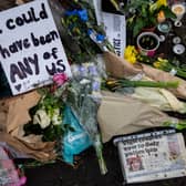 Tributes to Sarah Everard. Photo: Getty 