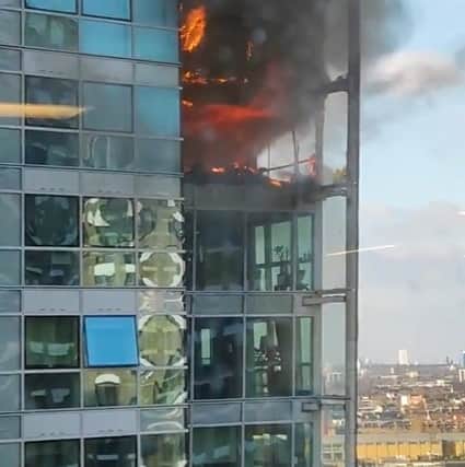 A photo of the Aldgate East fire from the opposite building. Credit: Gabriel Petrovici