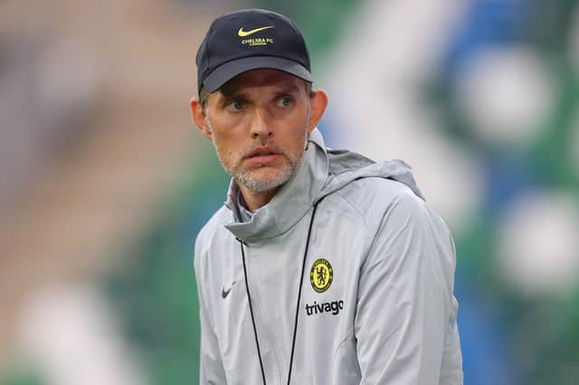 Thomas Tuchel, Manager of Chelsea looks on during a Chelsea FC Training Session (Photo by Catherine Ivill/Getty Images)