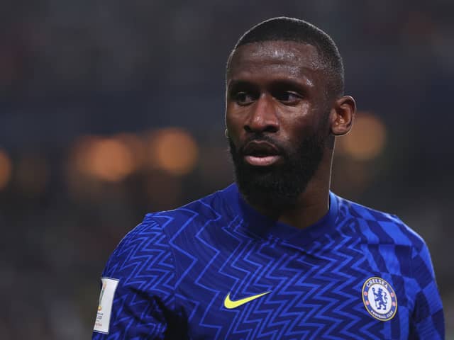  Antonio Ruediger of Chelsea looks on during the FIFA Club World Cup UAE 2021 (Photo by Francois Nel/Getty Images)