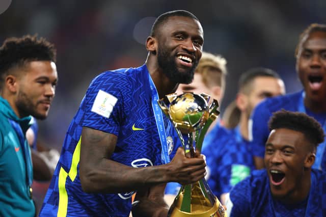 Antonio Ruediger of Chelsea celebrates with The FIFA Club World Cup trophy (Photo by Francois Nel/Getty Images)