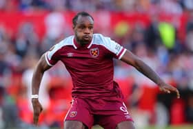 Michail Antonio of West Ham United looks on during the UEFA Europa League Round  (Photo by Fran Santiago/Getty Images)