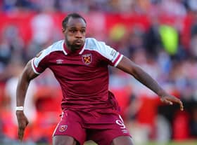 Michail Antonio of West Ham United looks on during the UEFA Europa League Round  (Photo by Fran Santiago/Getty Images)