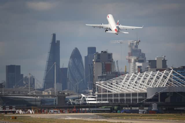 The walk from UEL is just over the water from London City Airport (Pictured) 