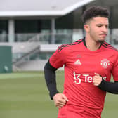 Manchester United’s Jadon Sancho in training.