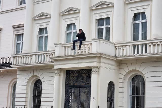 A squatter in an oligarch-linked property in 5 Belgrave Square. 
