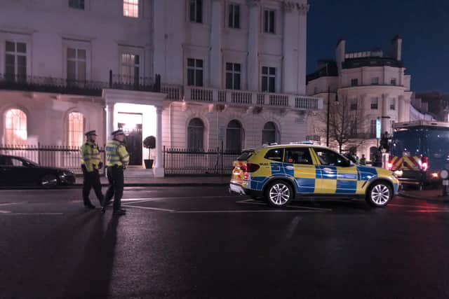 Police arrested eight people at the Belgrave Square protest. Photo: LondonWorld
