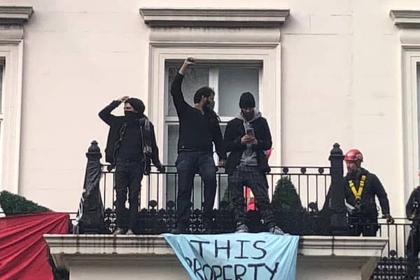 The protesters were arrested by the Met Police. Photo: LondonWorld