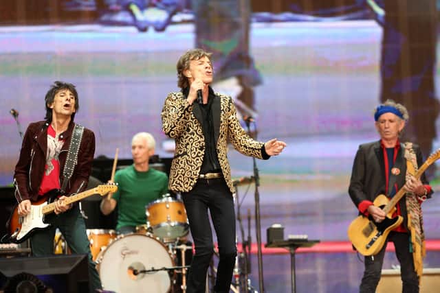 Ronnie Wood, Charlie Watts, Mick Jagger and Keith Richards of The Rolling Stones performs live on stage during day two of British Summer Time Hyde Park presented by Barclaycard at Hyde Park on July 6, 2013
