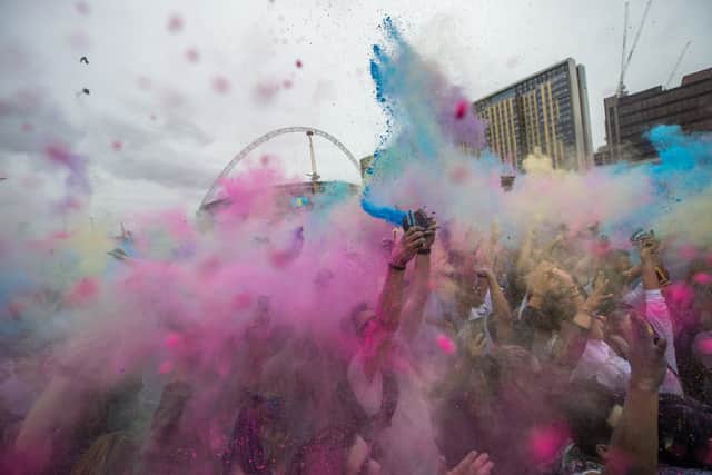 A photo from the Holi Festival at Wembley Park in 2017. Photo: Getty