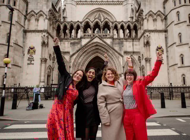 Reclaim These Streets celebrating at the High Court. Credit: Jamie Klingler