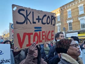 The Child Q protest in Hackney. Photo: LW