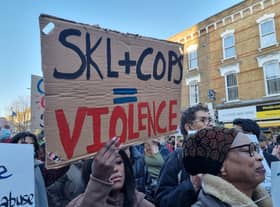 The Child Q protest in Hackney. Photo: LW