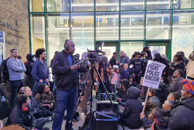 The Child Q protest in Hackney. Photo: LW