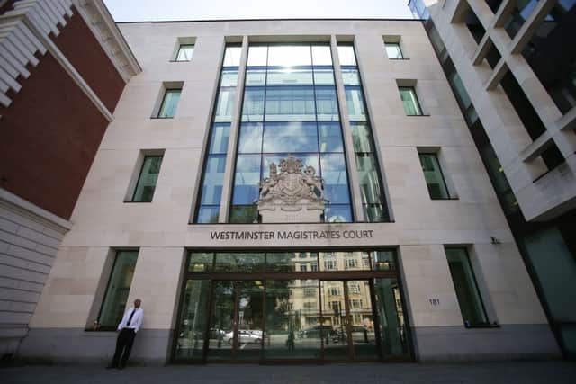 Westminster Magistrates’ Court. Credit: DANIEL LEAL/AFP via Getty Images