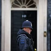 A Met Police officer outside No 10 Downing Street. Photo Getty