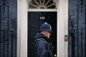 A Met Police officer outside No 10 Downing Street. Photo Getty