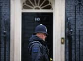 A Met Police officer outside No 10 Downing Street. Photo Getty
