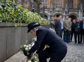 Commissioner Cressida Dick lays a wreath at memorial service for victims of Westminster terror attack