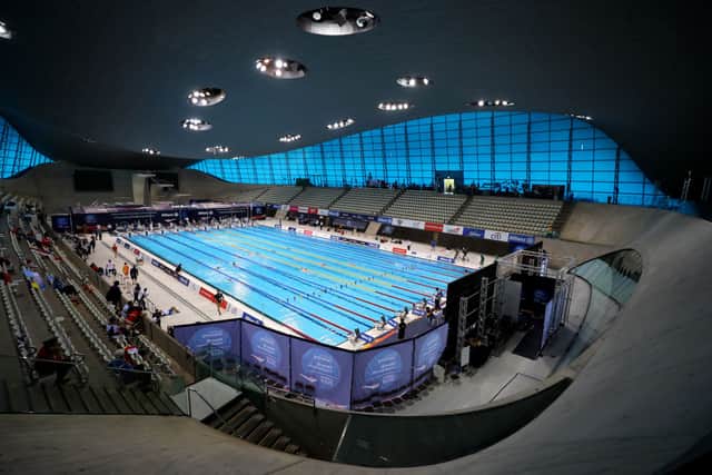 Inside the London Aquatics Centre. (Photo by Catherine Ivill/Getty Images)