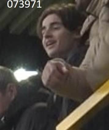 Police are appealing to help identify one man in image 073971 in connection with a suspected homophobic public order offence in the stands during the match. Photo: Met Police