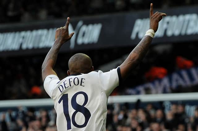 Jermain Defoe celebrates scoring for Spurs. Credit: BEN STANSALL/AFP via Getty Images