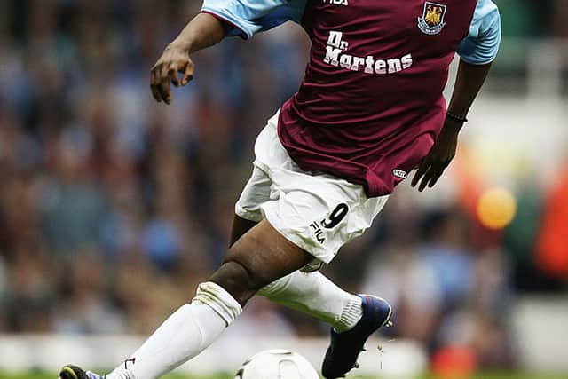 Jermain Defoe playing for West Ham at Upton Park in 2002. Credit: Alex Livesey/Getty Images