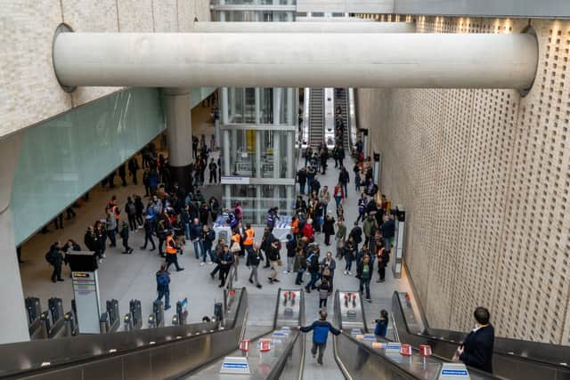 The Elizabeth line platforms at Paddington. Credit: NIKLAS HALLE’N/AFP via Getty Images