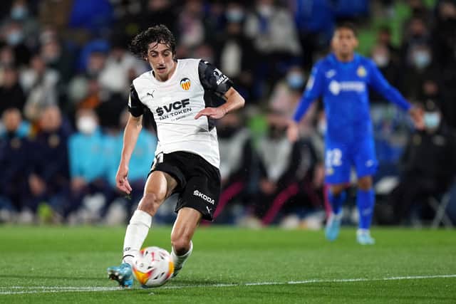 Bryan Gil of Valencia CF in action during the LaLiga Santander match between Getafe CF and Valencia CF  (Photo by Angel Martinez/Getty Images)