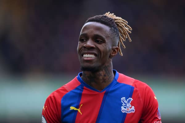 Wilfried Zaha of Crystal Palace looks on during the Premier League match  (Photo by Laurence Griffiths/Getty Images)