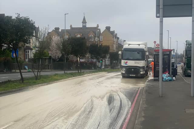 The A406 North Circular concrete spill near Bounds Green and Palmers Green. Credit: Ediz Mevlit