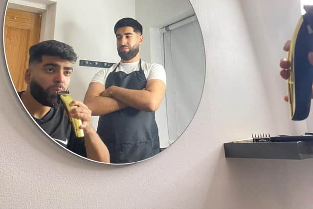 Zain Iqbal, 21, from Walthamstow, who learned his trade through Instagram and Youtube videos over lockdown, says he wanted to use his skills as a barber for a good cause.