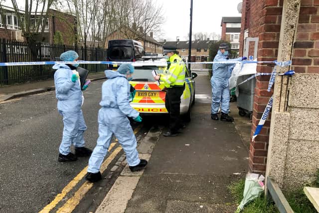 Police on the scene  in Plaistow, east London. Photo: SWNS