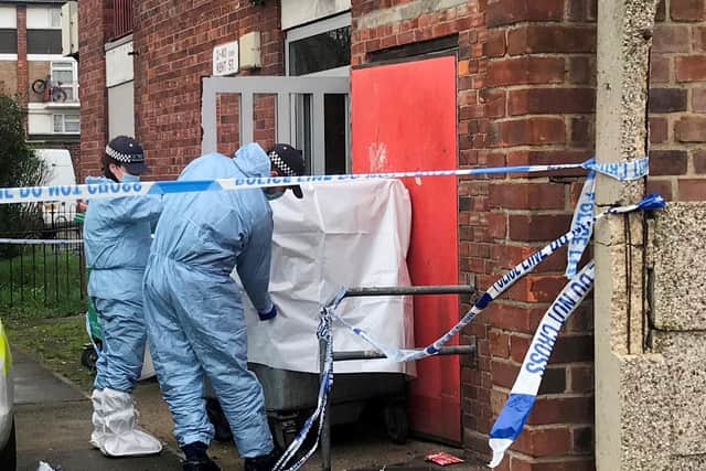 Police on the scene  in Plaistow, east London. Photo: SWNS