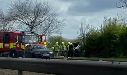 The aftermath of the Manuel Lanzini crash on the A12. Credit: IG1IG2
