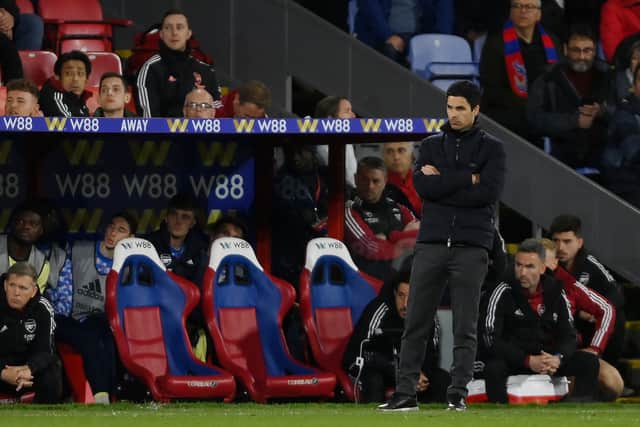 Arteta looks on during Palace’s win over Arsenal