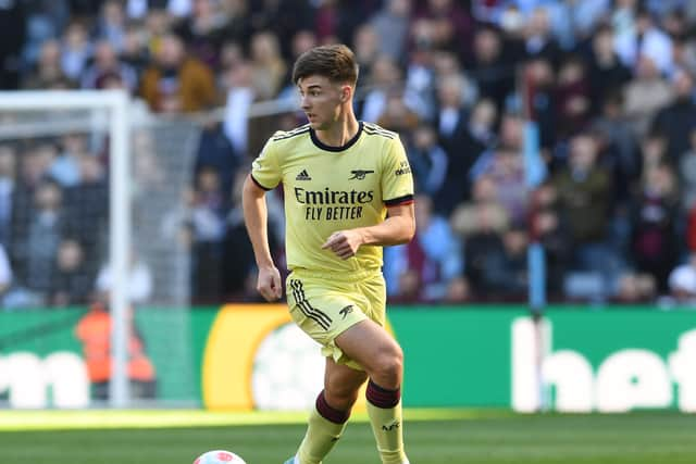 Kieran Tierney of Arsenal during the Premier League match (Photo by David Price/Arsenal FC via Getty Images)