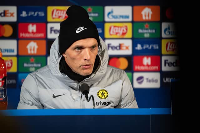 Thomas Tuchel, head coach of Chelsea during the press conference after the UEFA Champions League (Photo by David Lidstrom/Getty Images)