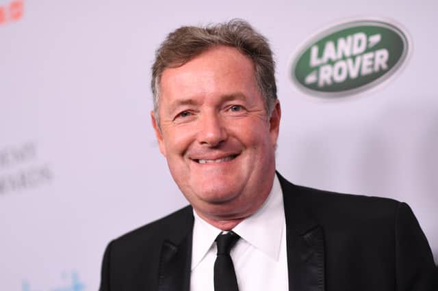 <p> Piers Morgan arrives for the 2019 British Academy Britannia (BAFTA) awards at the Beverly Hilton hotel (Photo by VALERIE MACON / AFP) (Photo by VALERIE MACON/AFP via Getty Images)</p>