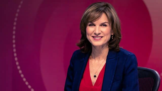 Fiona Bruce will be back to host Question Time this week