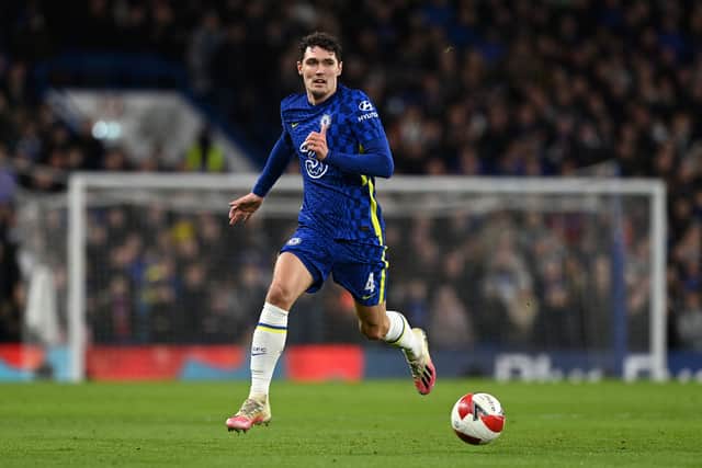 Danish defender Andreas Christensen runs with the ball (Photo by GLYN KIRK/AFP via Getty Images)