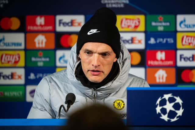 Thomas Tuchel, head coach of Chelsea during the press conference after the UEFA Champions League  (Photo by David Lidstrom/Getty Images)