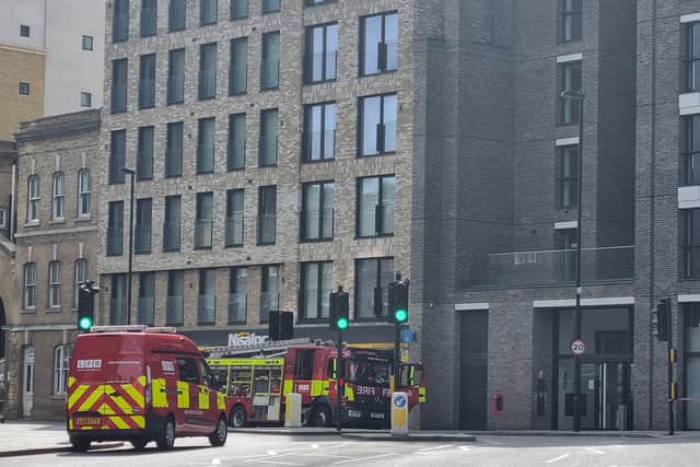 Firefighters in Aldgate. Photo: LW