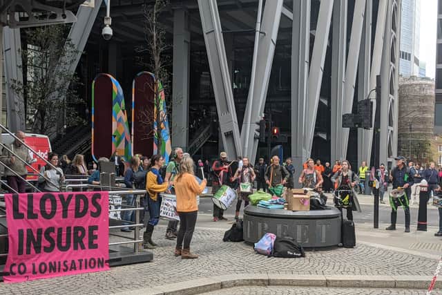 Extinction Rebellion protests outside Lloyd’s headquarters