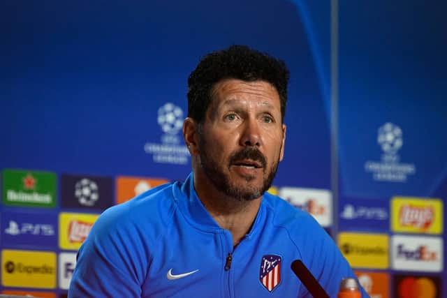 Diego Simeone has said his team’s style will not change for Wednesday’s second leg. Credit: Getty.