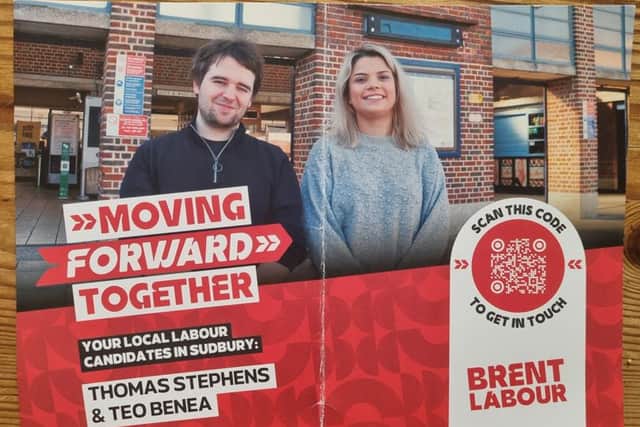 The Labour candidate leaflet. Photo: LondonWorld