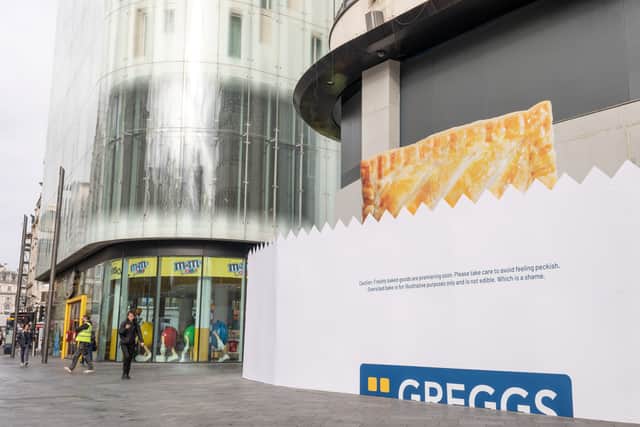 The new Greggs store is set to open next-door to the M&M Store in Leicester Square in the summer (SWNS)